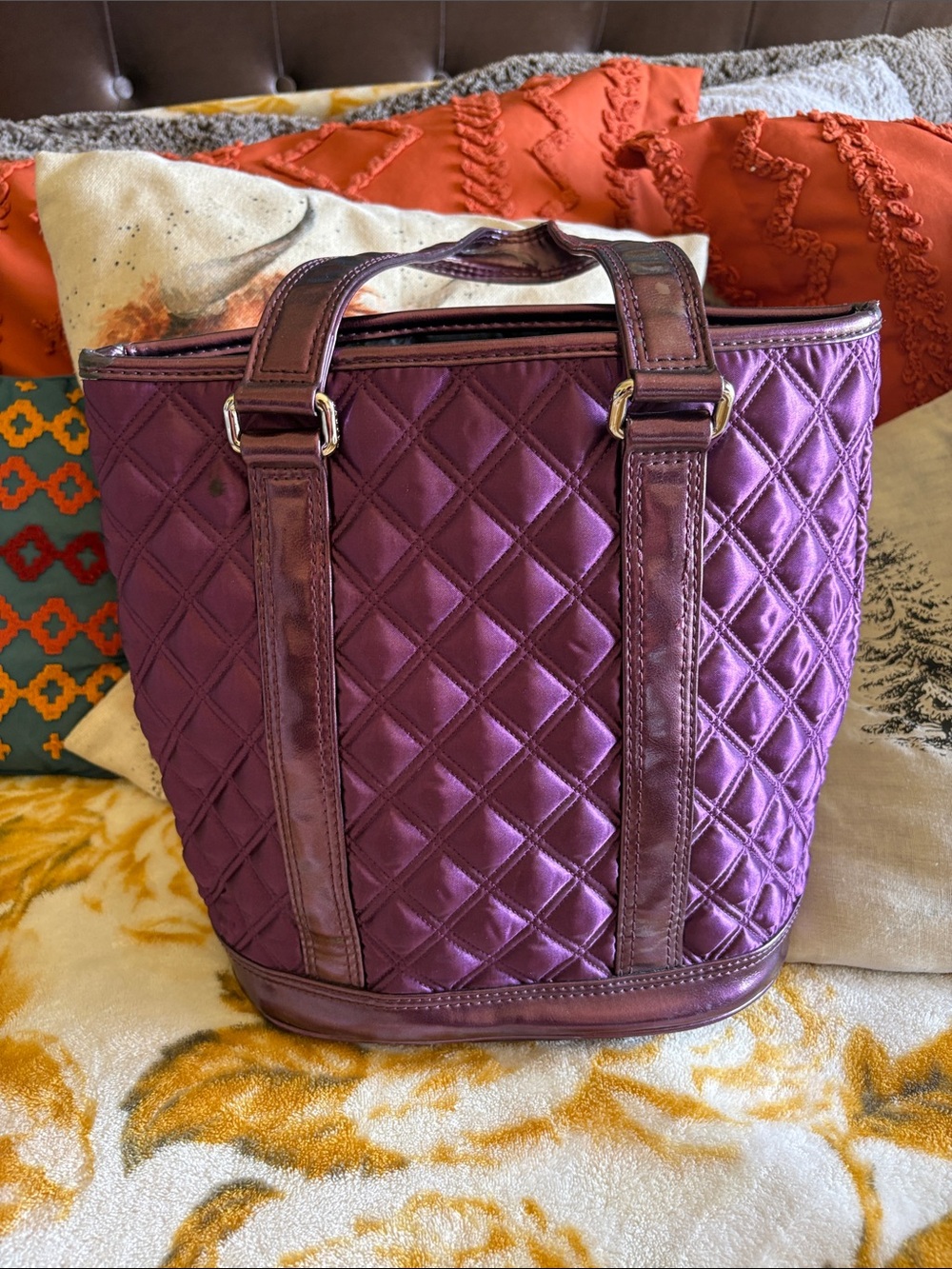 Jacobs by Marc Jacobs Quilted Satin Tote Bag in Plum - Women's Handbag